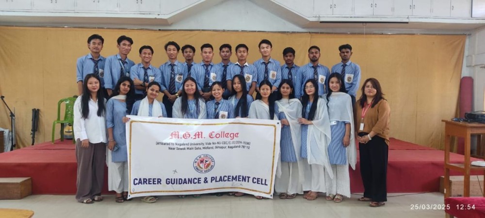 Students and faculty of MGM College during the campus recruitment drive.